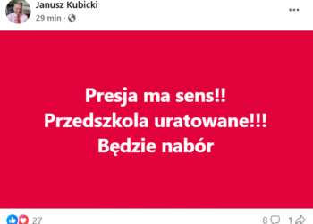 Pabierowski ugina się pod presją! Kubicki: przedszkola uratowane
