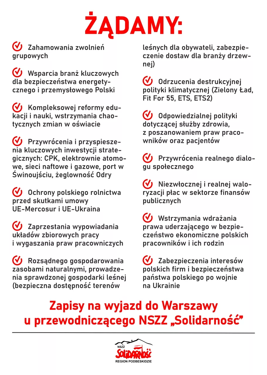 „Solidarność” rusza do Warszawy przeciwko patowładzy. Wielka manifestacja już 20 maja. Lista postulatów