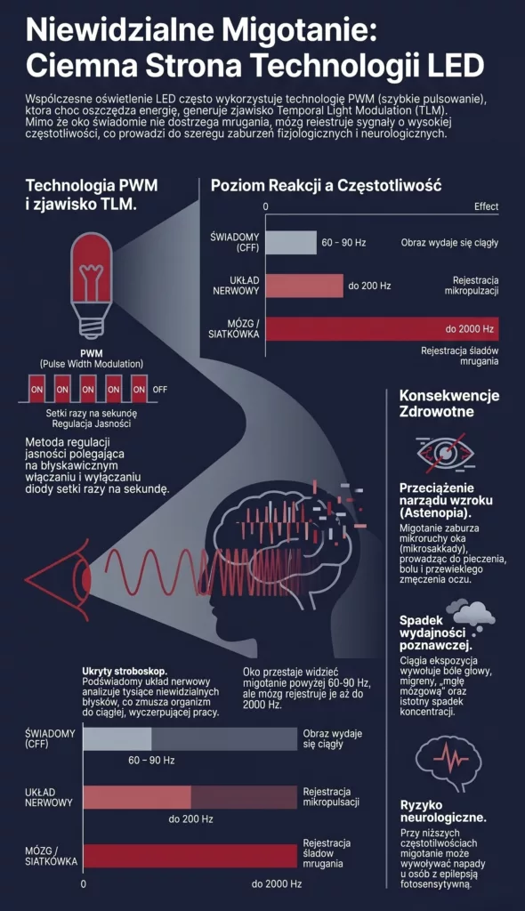 Azbest XXI wieku: Jak unijna krucjata LED uderzyła w nasze zdrowie i ekosystem - Niewidzialne migotanie LED TLM PWM i jego konsekwencje zdrowotne